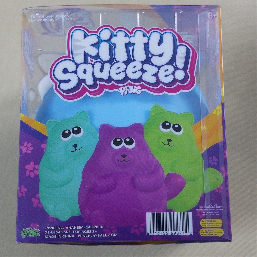 PPNC Kitty Squeeze Toy Kids One Size Blue Sensory Stress Relief Squishy NWT - Picture 4 of 9